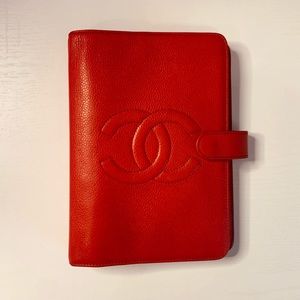 Authentic Chanel Medium Agenda - Red Caviar Leather